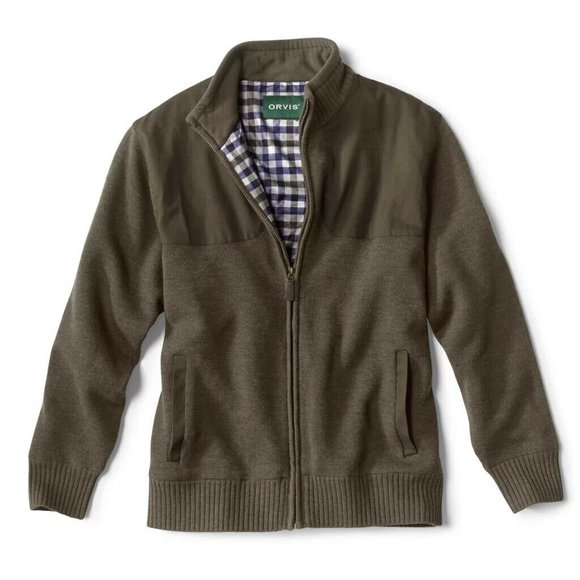 Orvis Ultimate Foul Weather Full Zip Up Wool Sweater Lined Green Men's XL H12161 - Picture 4 of 12